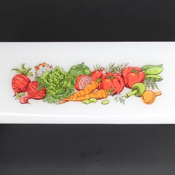 Vintage GLASBAKE Loaf Pan Milk Glass Garden Vegetable 1.5 Quart J522 - Picture 7 of 9